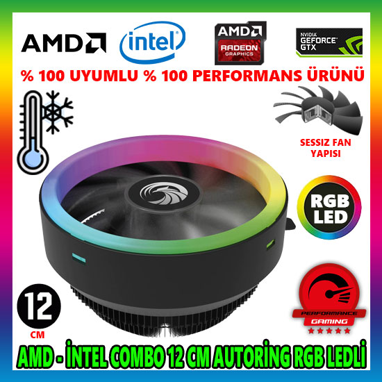 Zoko ICE Auto RGB CPU işlemci Soğutucu Fan